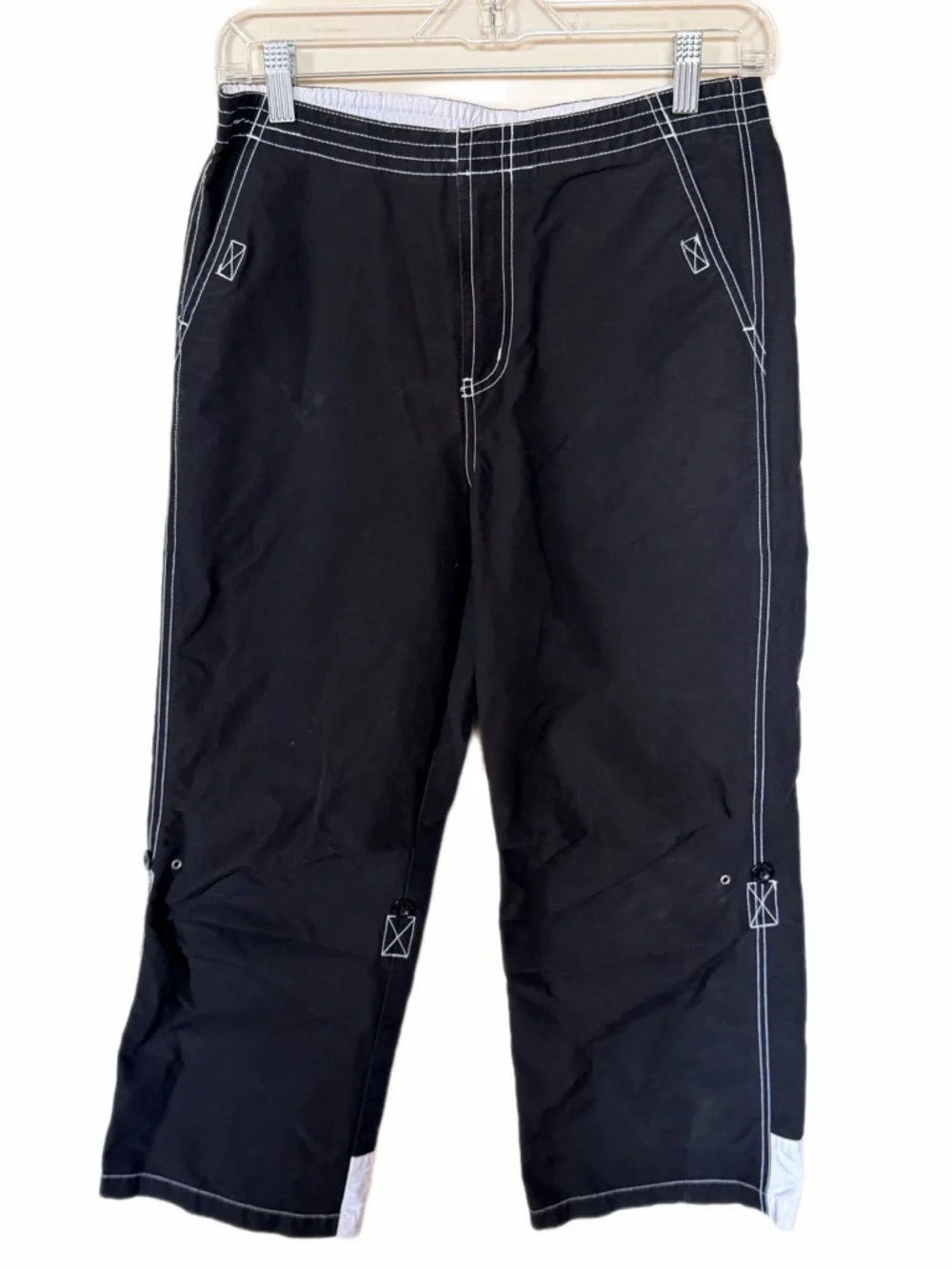Y2K athletic cropped capri black pants S